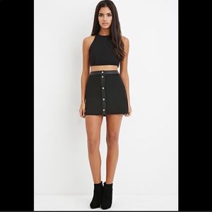 Forever 21 Faux Suede button front skirt